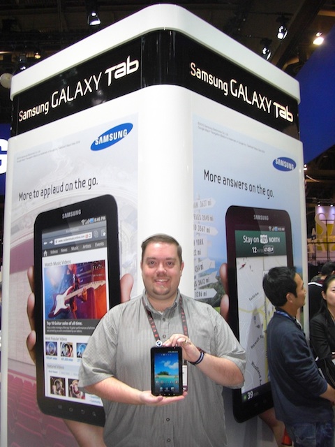 Chris Rauschnot and Samsung Galaxy Tab CES 2011