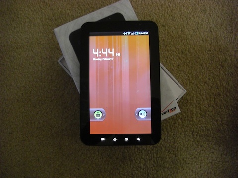 Samsung Galaxy Tab On Home Screen