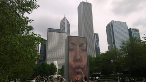 Glass Block Tower Chicago Millennium Park