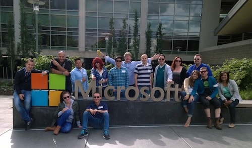 Microsoft Headquarters Sign Group Shot
