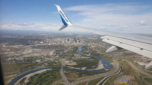 Westjet Landing In Calgary YYC Canada