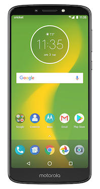 Moto e5 Supra Cricket Wireless Smartphone Front